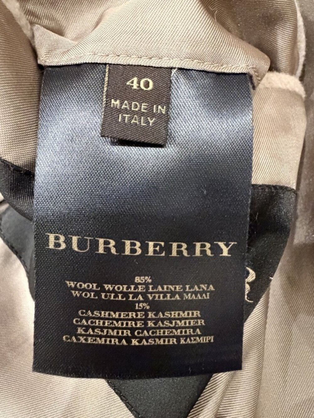 Burberry Wool Cashmere Belted Wrap Coat Beige Taupe IT 40 Never Worn - Picture 10 of 10